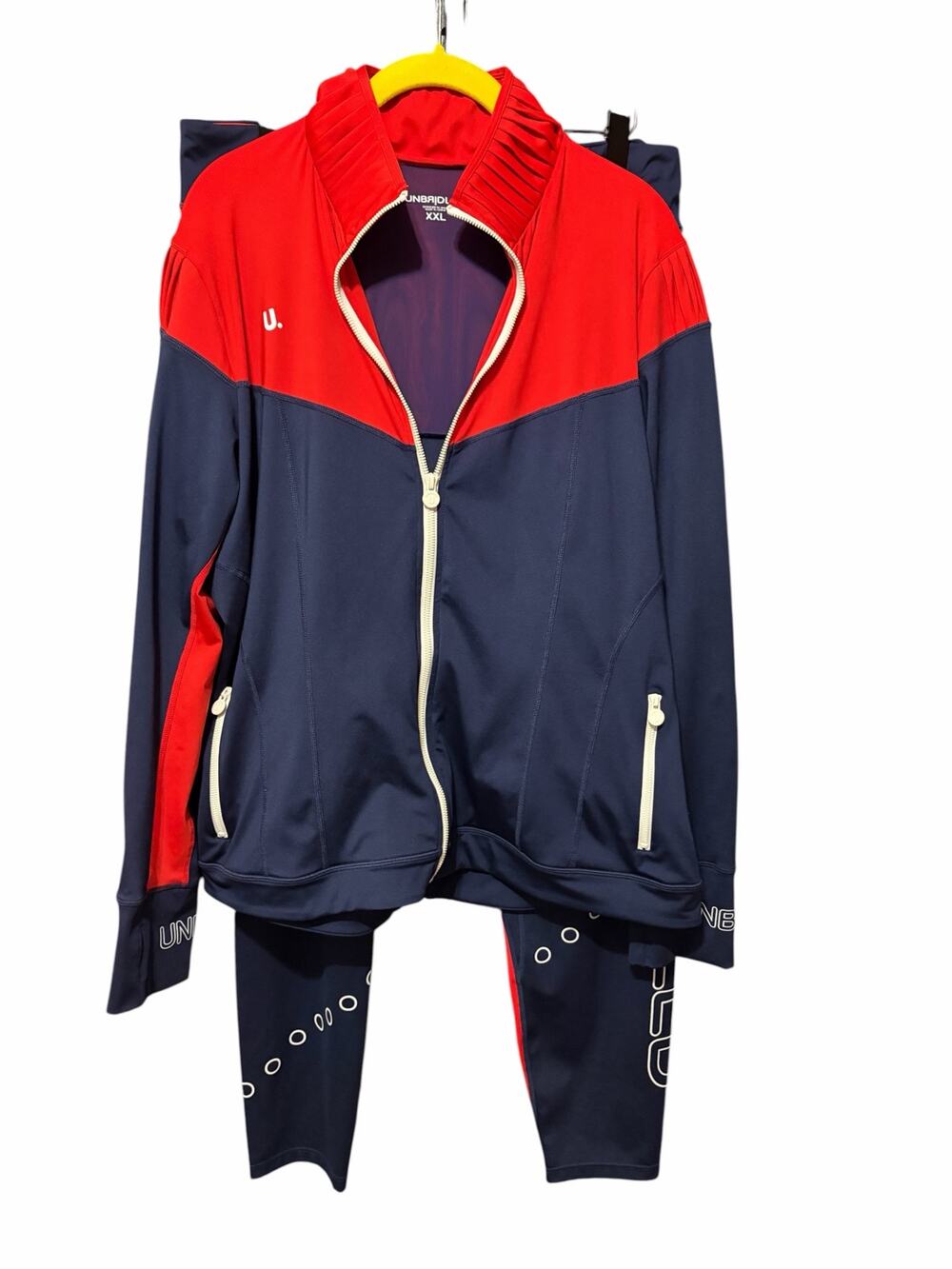UNBRIDLED Activewear Set XXL Jacket Leggings Red Navy Tracksuit Athleisure
